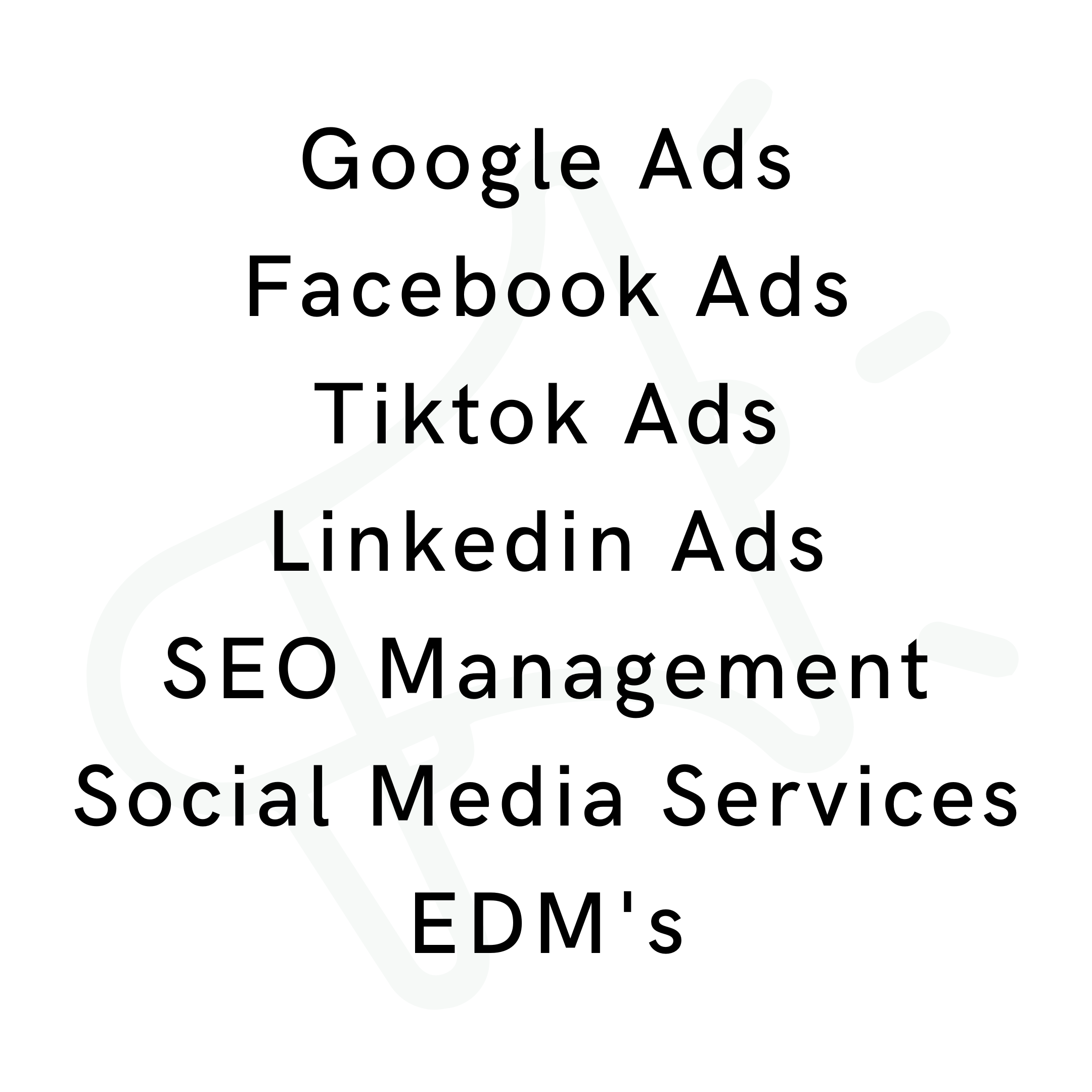 Google Ads Facebook Ads Tiktok Ads Linkedin Ads SEO Work Social Media Services EDM's